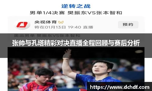DB电竞张帅与孔塔精彩对决直播全程回顾与赛后分析